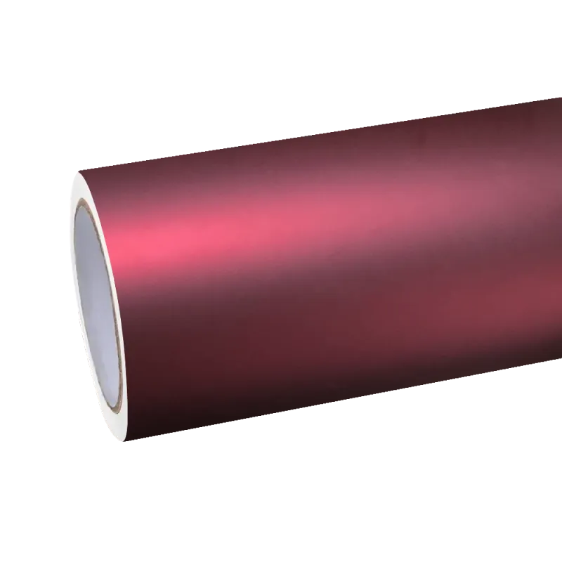 Matte Chrome Metallic Romance Red Car Vinyl Wrap PET
