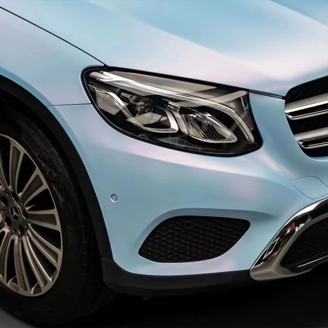 Matte Chameleon Pink Blue Car Vinyl Wrap PET