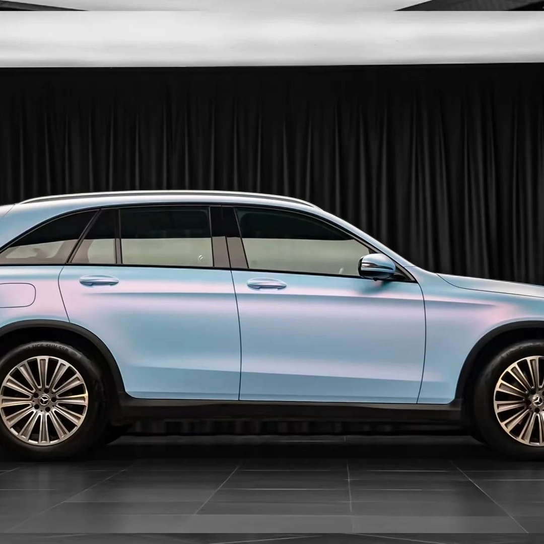 Matte Chameleon Pink Blue Car Vinyl Wrap PET