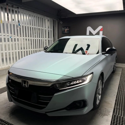 Matte Metallic Chameleon Green Blue Car Vinyl Wrap 02