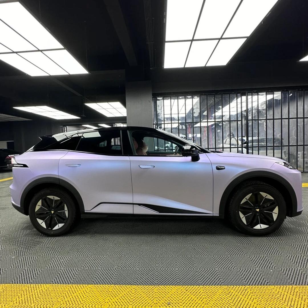 Matte Metallic Silver Purple Car Vinyl Wrap PET