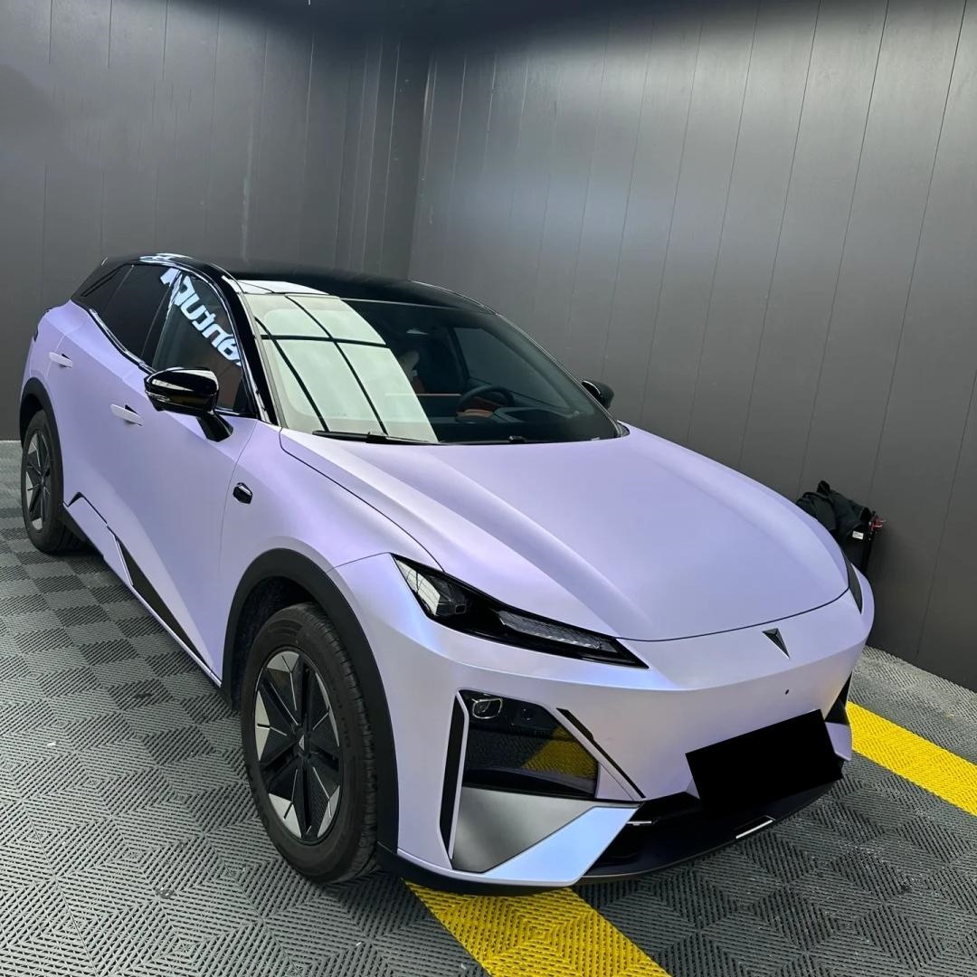 Matte Metallic Silver Purple Car Vinyl Wrap PET