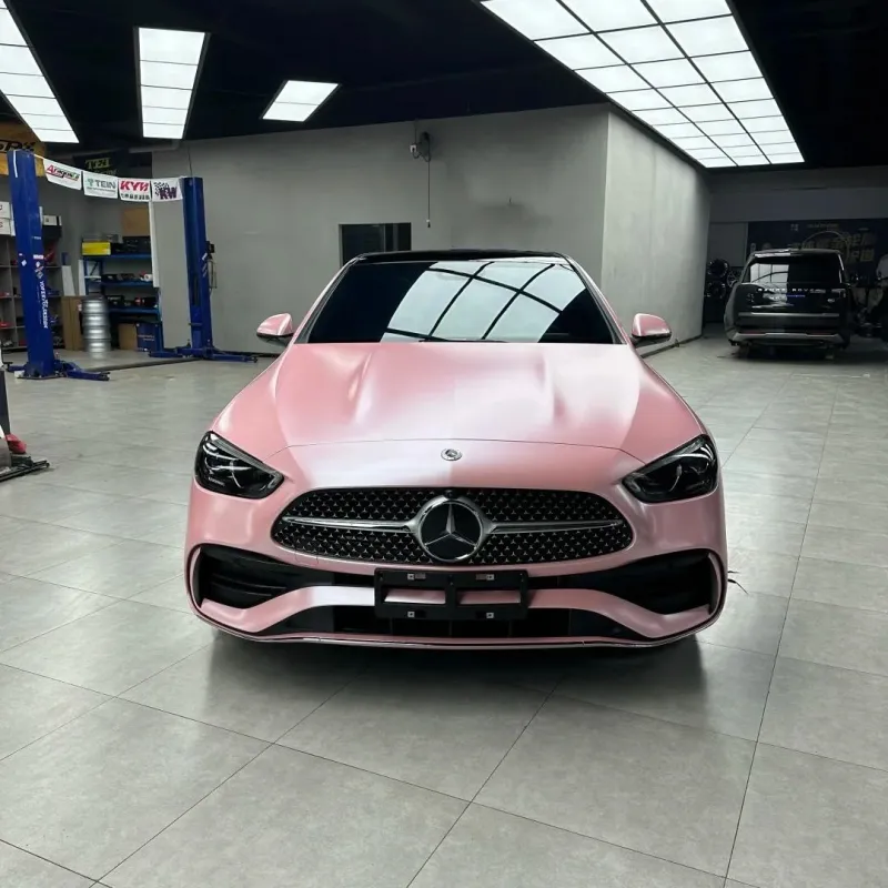 Matte Metallic Pearl Pink Car Vinyl Wrap PET