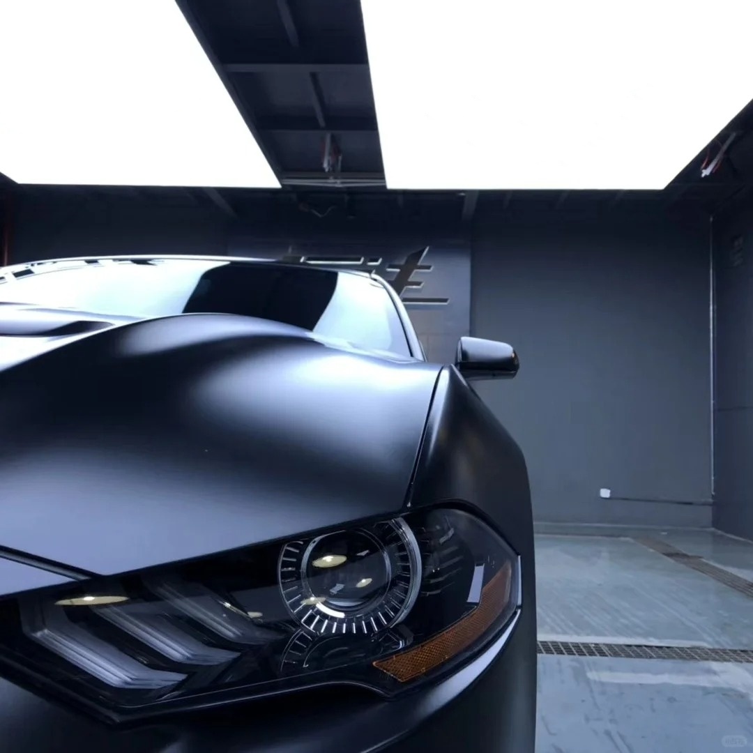 Matte Metallic Satin Gold Dust Black Car Vinyl Wrap PET