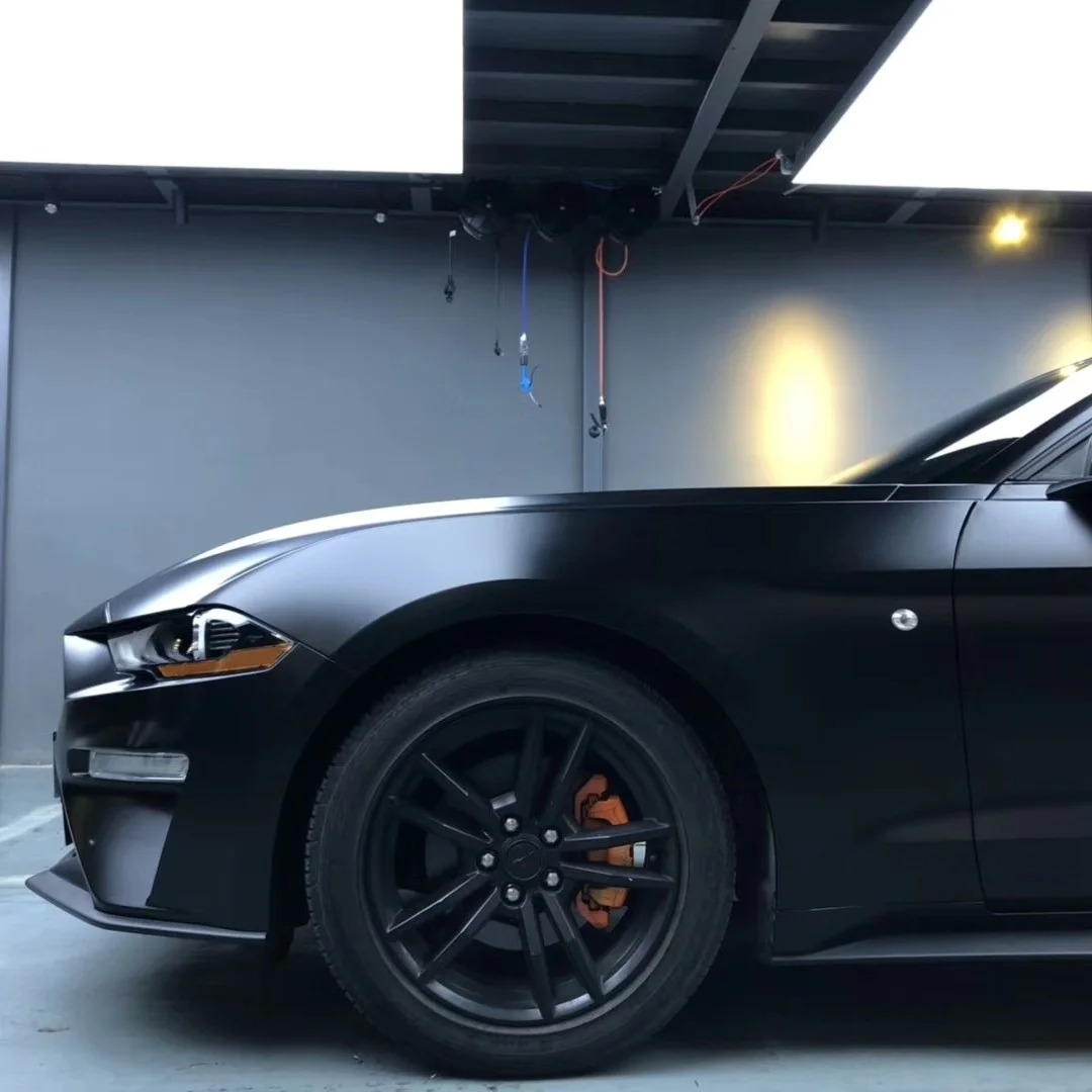 Matte Metallic Satin Gold Dust Black Car Vinyl Wrap PET