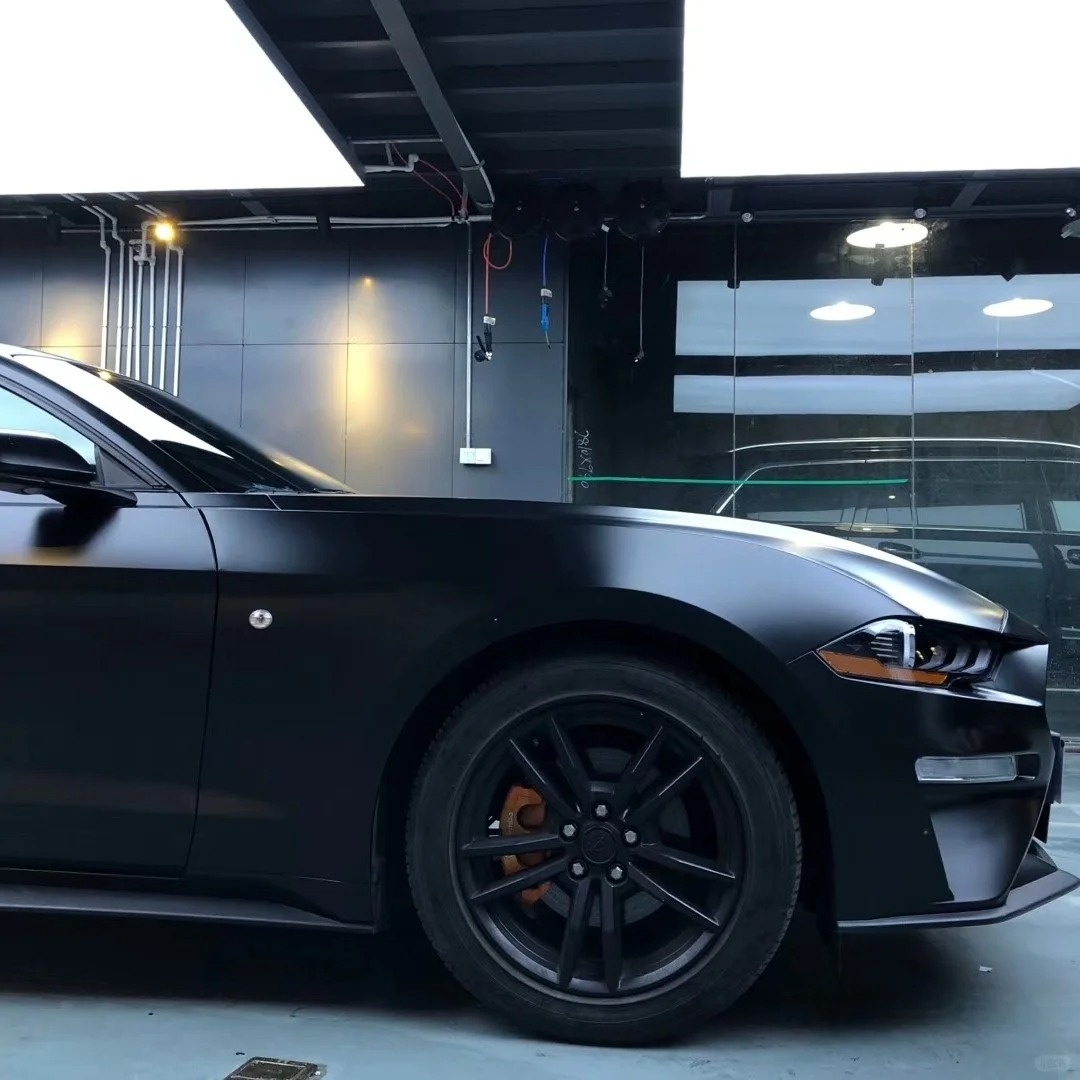 Matte Metallic Satin Gold Dust Black Car Vinyl Wrap PET