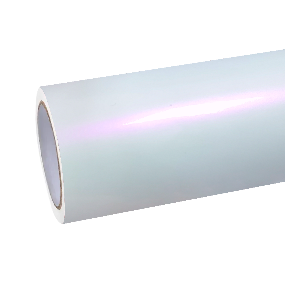 Gloss Metallic Chameleon Pearl Pink White Car Vinyl Wrap PET