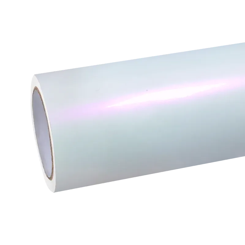 Gloss Metallic Chameleon Pearl Pink White Car Vinyl Wrap