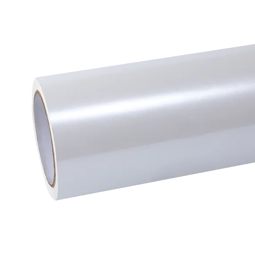 Glossy Shell White Car Vinyl Wrap Audi Tesla PET