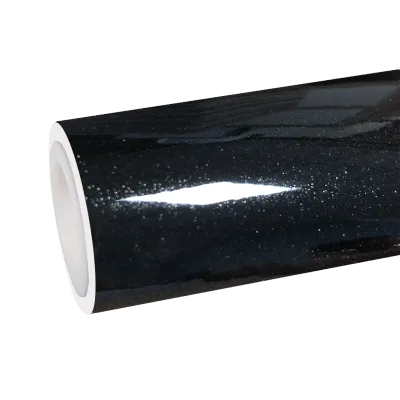 TPU Gloss Metallic Glitter Black Car Vinyl Wrap 01