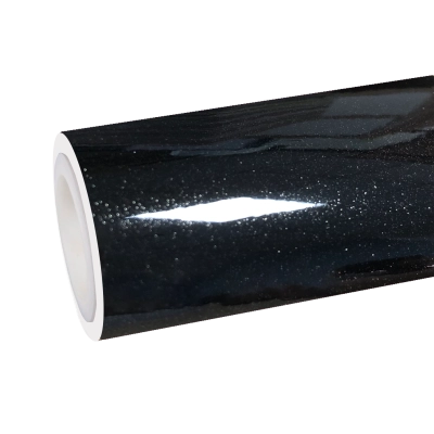 TPU Gloss Metallic Glitter Black Colored PPF Paint Protection Film 01