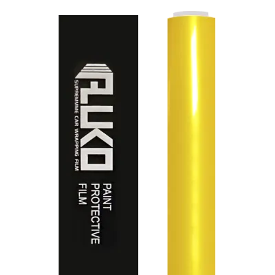 TPU Gloss Metallic Golden Yellow Car Vinyl Wrap   02