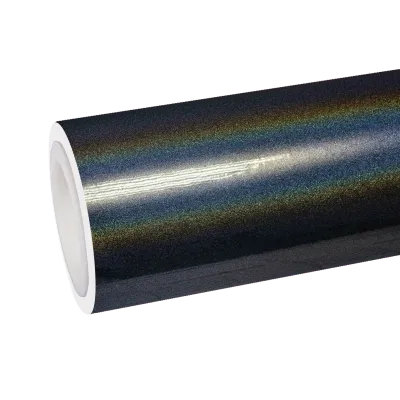 TPU Gloss Metallic Rainbow Laser Black Car Vinyl Wrap 01