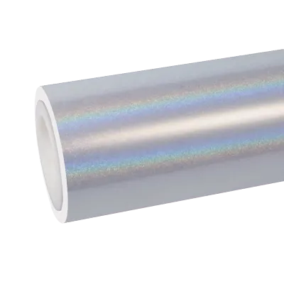 TPU Gloss Metallic Rainbow Laser White Car Vinyl Wrap 01