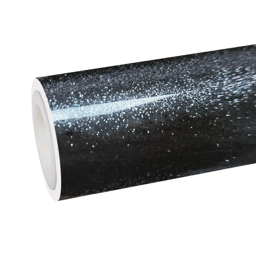 TPU Gloss Metallic Sparkle Glitter Black Car Vinyl Wrap