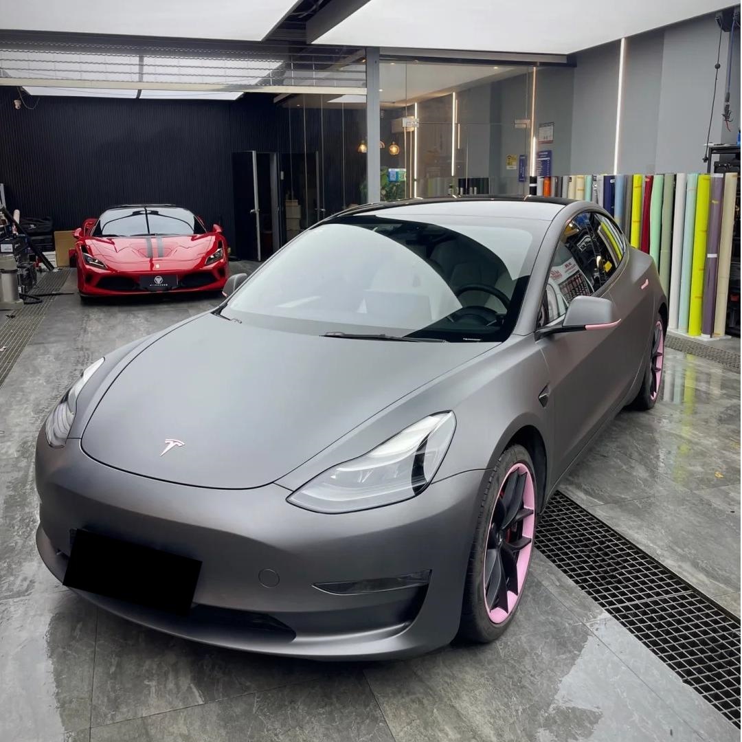Matte Metallic Charcoal Grey Car Vinyl Wrap