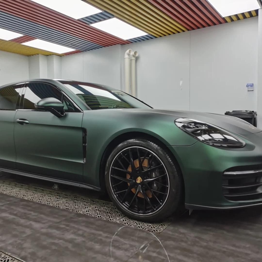 Matte Metallic Diamond Green Car Vinyl Wrap PET