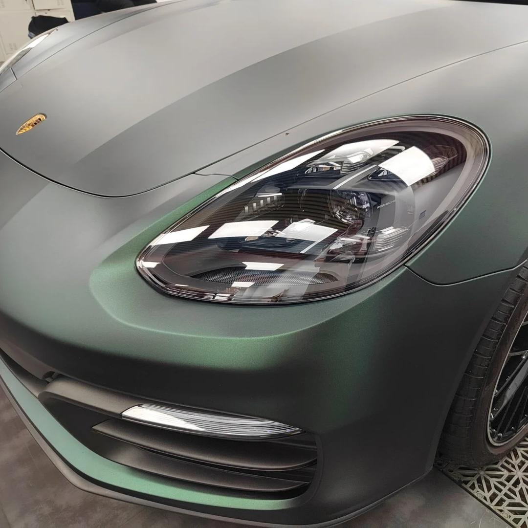 Matte Metallic Diamond Green Car Vinyl Wrap PET