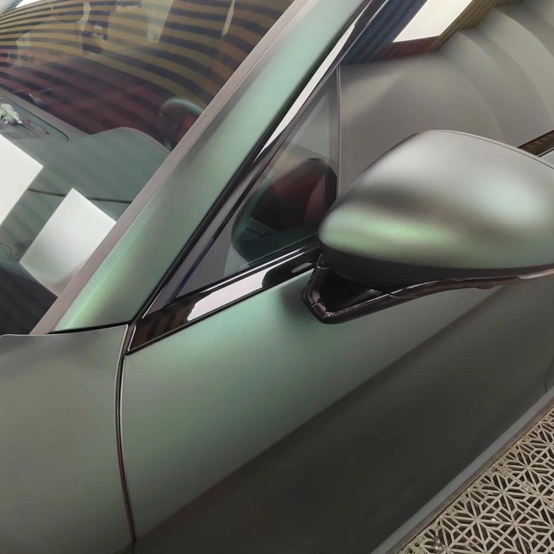 Matte Metallic Diamond Green Car Vinyl Wrap PET