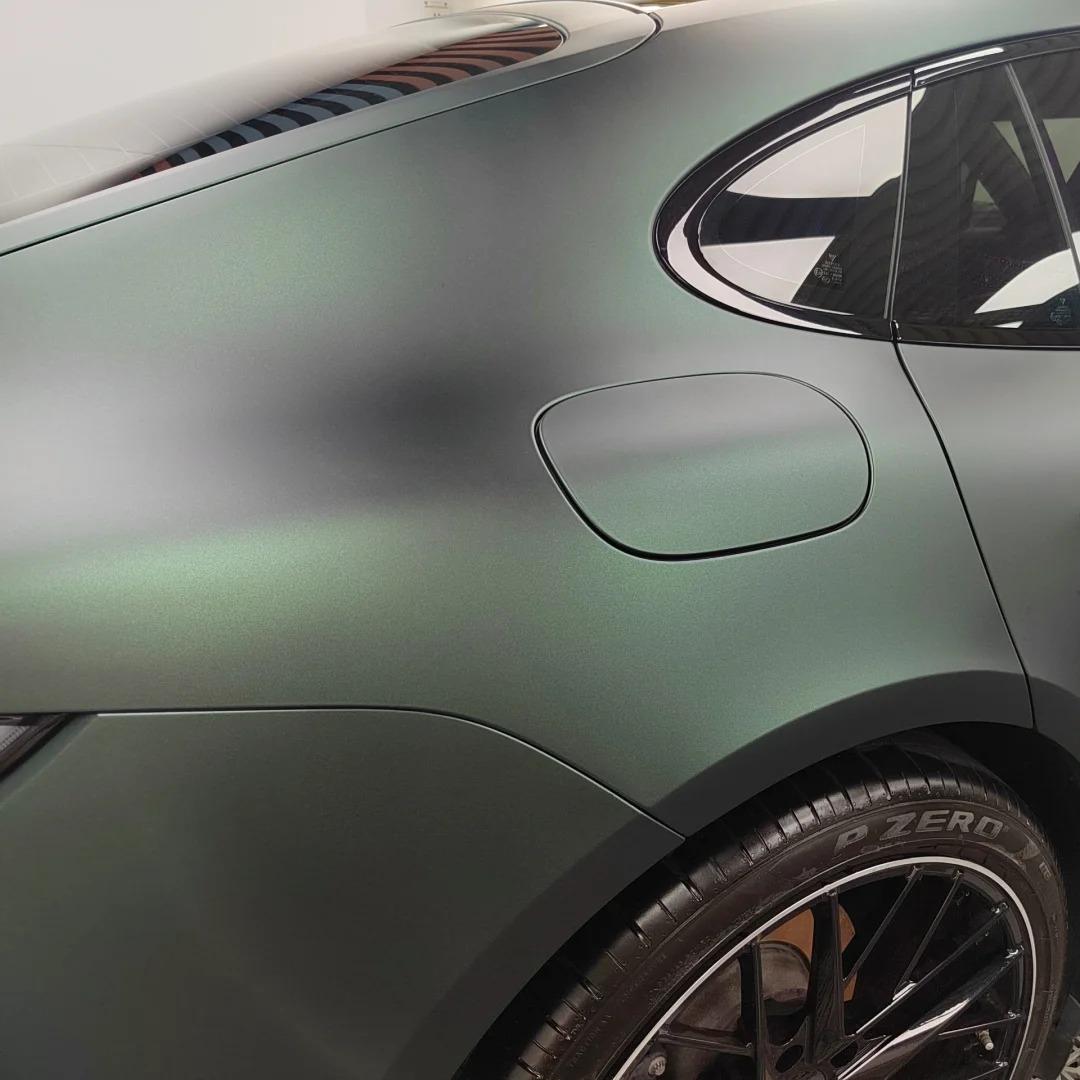 Matte Metallic Diamond Green Car Vinyl Wrap PET