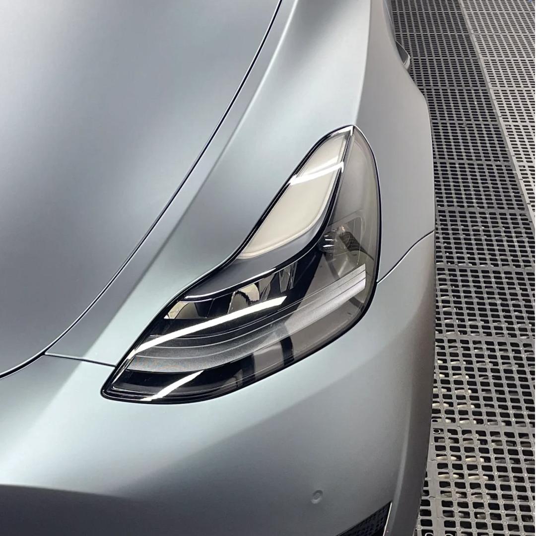 Matte Metallic Grey Blue Car Vinyl Wrap PET