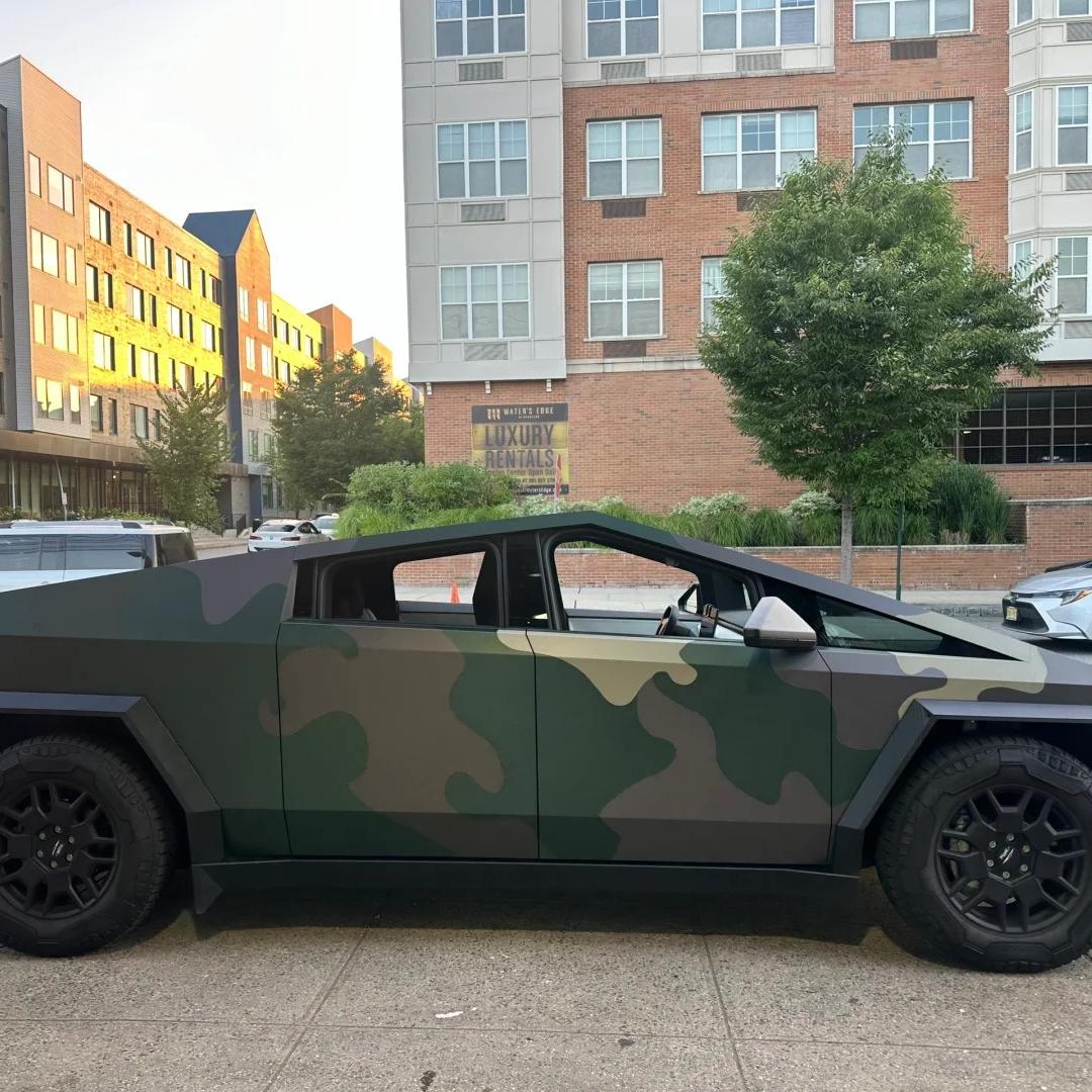 Tesla Cybertruck Custom Camouflage Car Vinyl Wrap | Alukovinyl