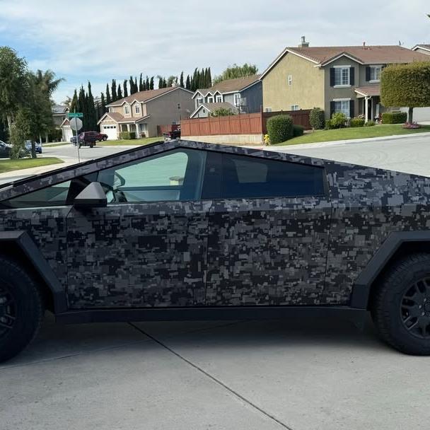 Tesla Cybertruck Custom Camouflage Car Vinyl Wrap | Alukovinyl