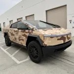 Tesla Cybertruck Custom Camouflage Car Vinyl Wrap | Alukovinyl