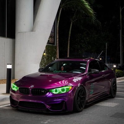 Gloss Metallic Grape Purple Car Vinyl Wrap PET 02