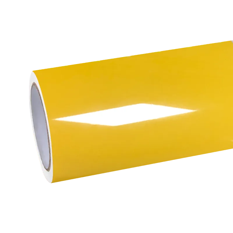 Gloss Racing Yellow Car Vinyl Wrap PET