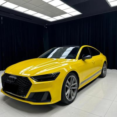 Gloss Racing Yellow Car Vinyl Wrap PET 02