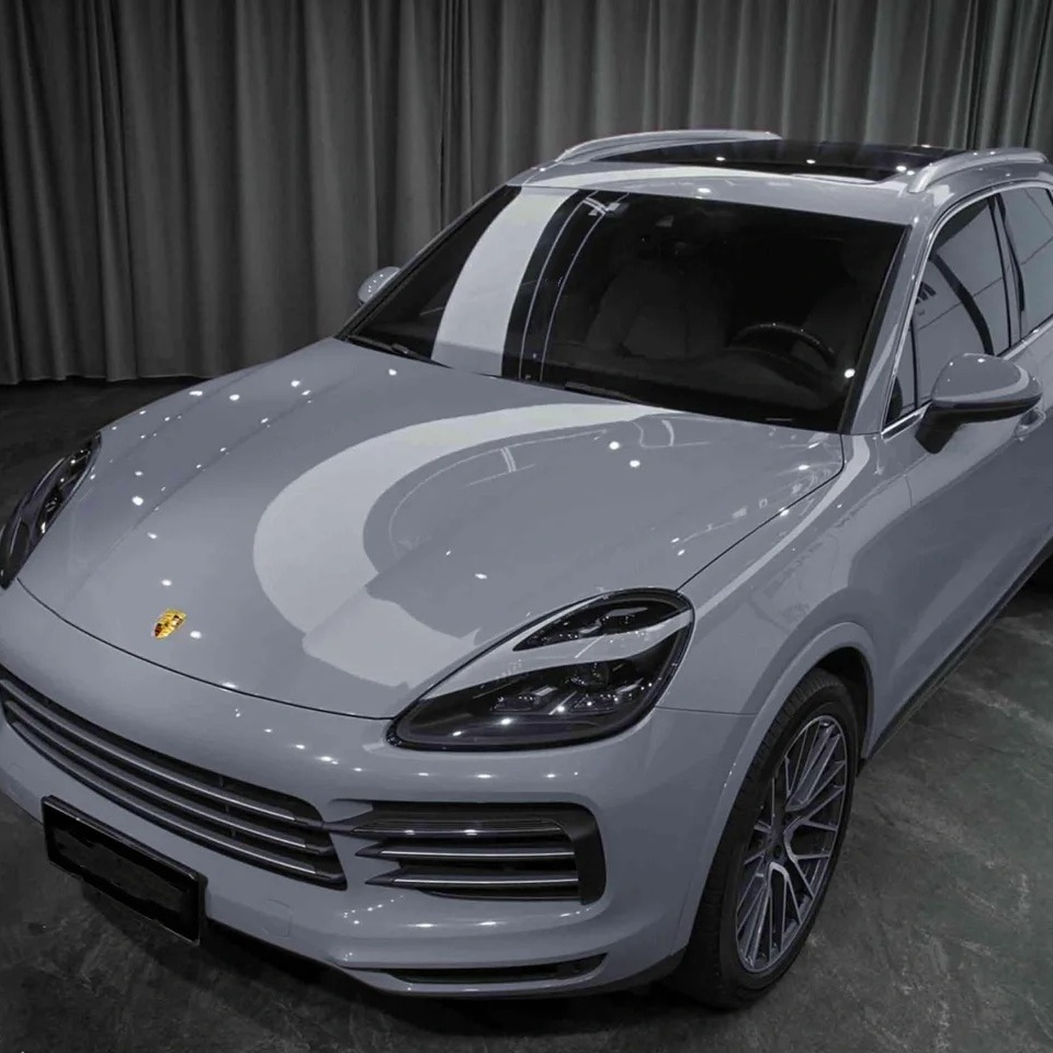 Gloss Light Slate Grey Car Vinyl Wrap PET