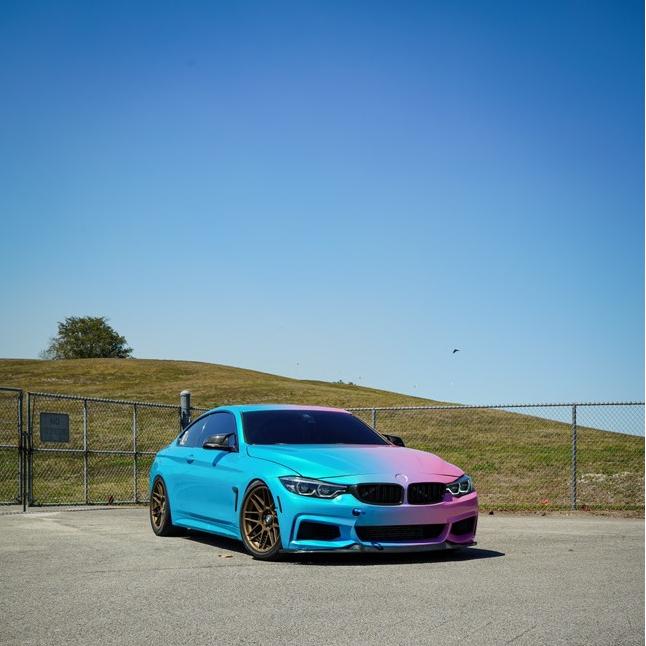 ALUKOVINYL  Laser Pink To Blue Gradient Custom Vinyl Wrap