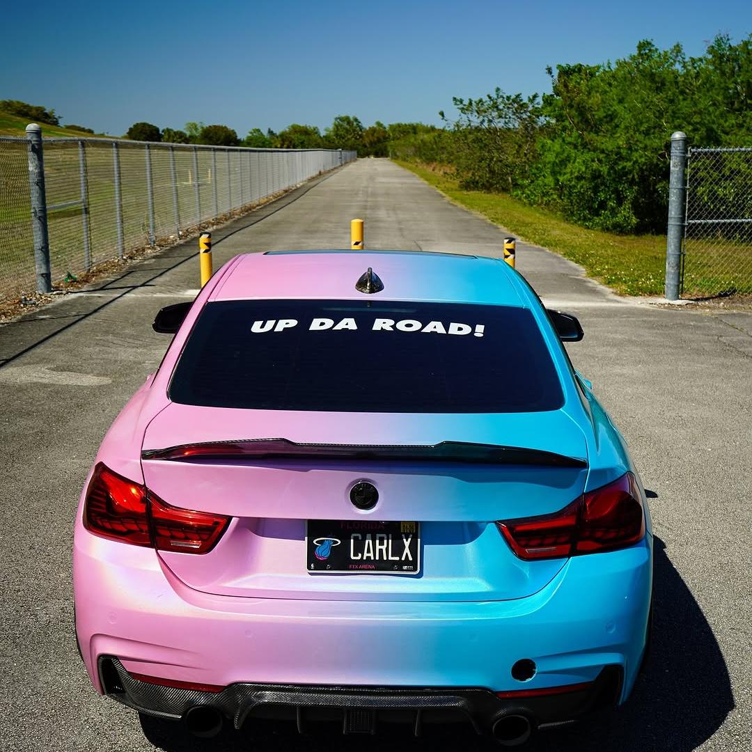 ALUKOVINYL  Laser Pink To Blue Gradient Custom Vinyl Wrap