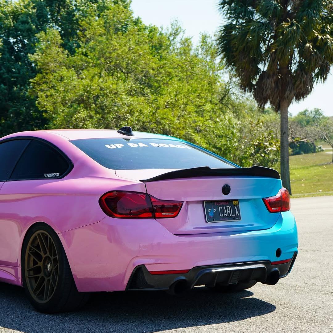 ALUKOVINYL  Laser Pink To Blue Gradient Custom Vinyl Wrap
