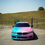 Aluko Rainbow Laser Pink Blue Custom Car Wrap Designs