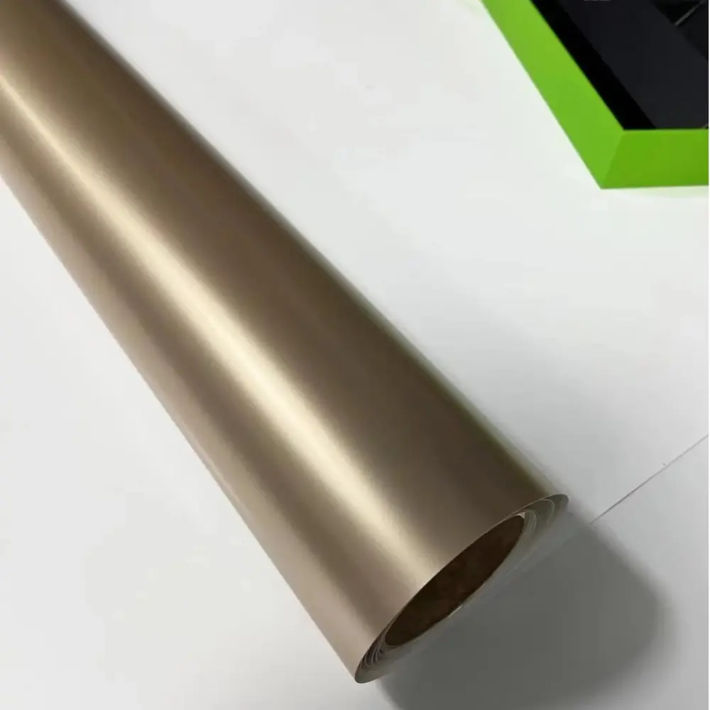 Matte Metallic Champagne Gold Car Wrap PET 