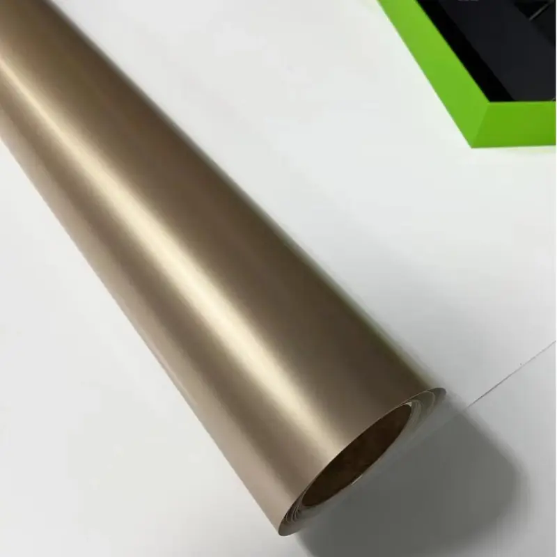 Matte Metallic Champagne Gold Car Wrap PET 