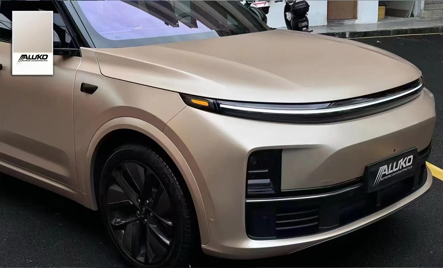 Metallic Champagne Gold Car Wrap PET 