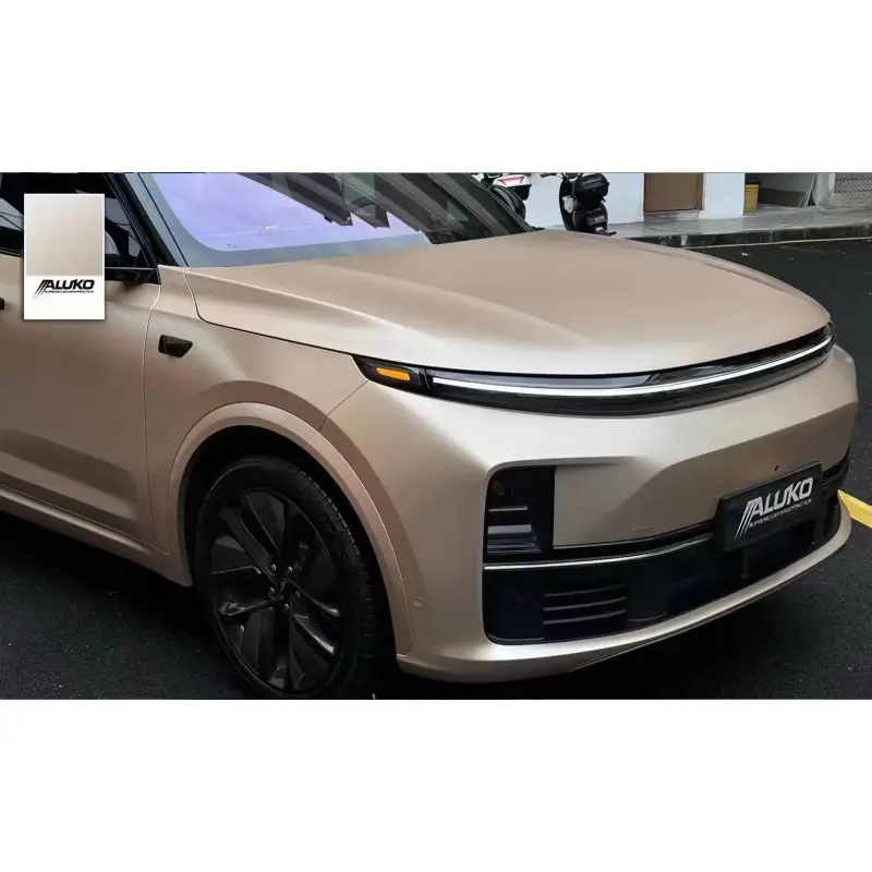 Matte Metallic Champagne Gold Car Wrap PET 