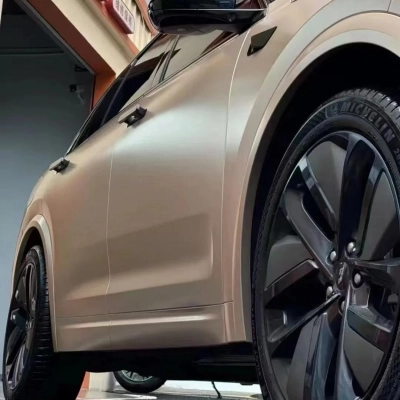 Matte Satin Metallic Champagne Gold Car Wrap PET  02
