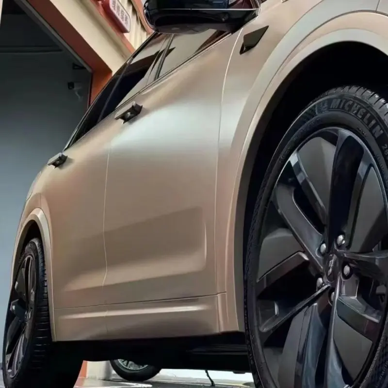 Matte Metallic Champagne Gold Car Wrap PET 