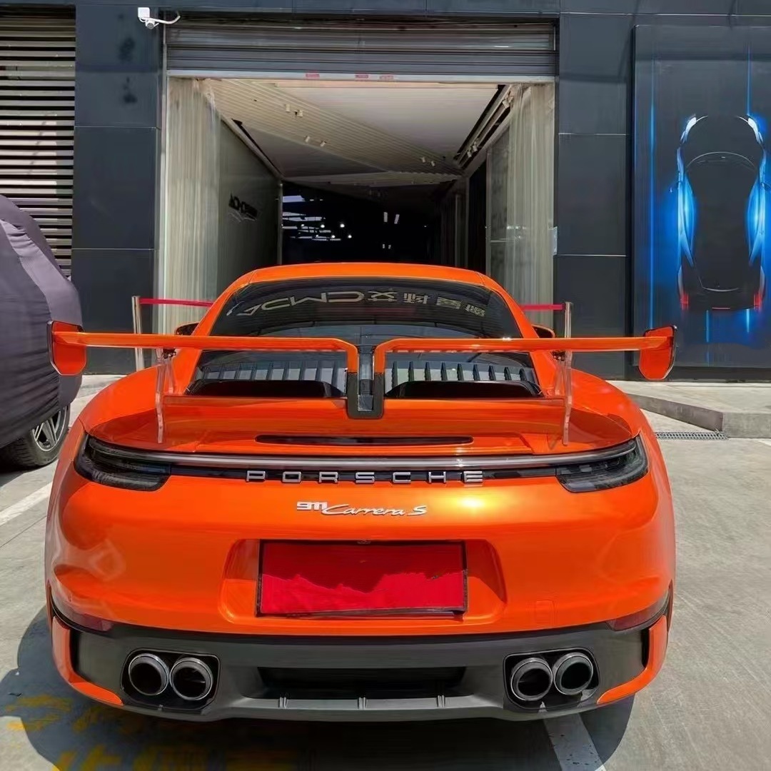 Gloss Metallic Paint Orange Car Vinyl Wrap PET