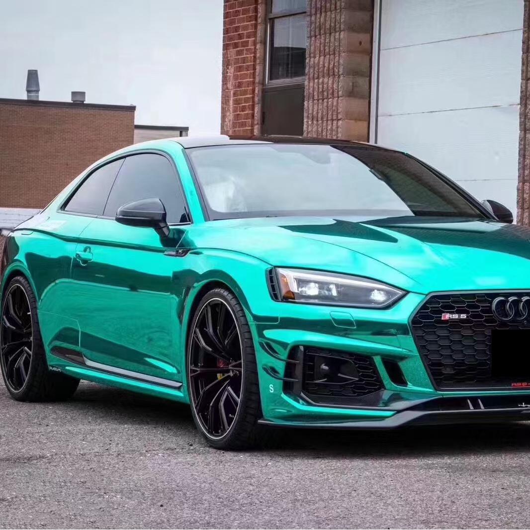 Gloss Mirror Chrome Green Car Vinyl Wrap PET