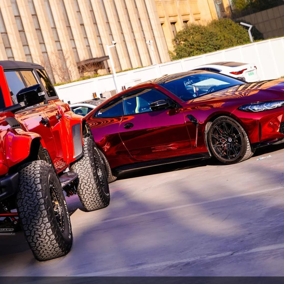 Gloss Mirror Chrome Red  Car Vinyl Wrap PET