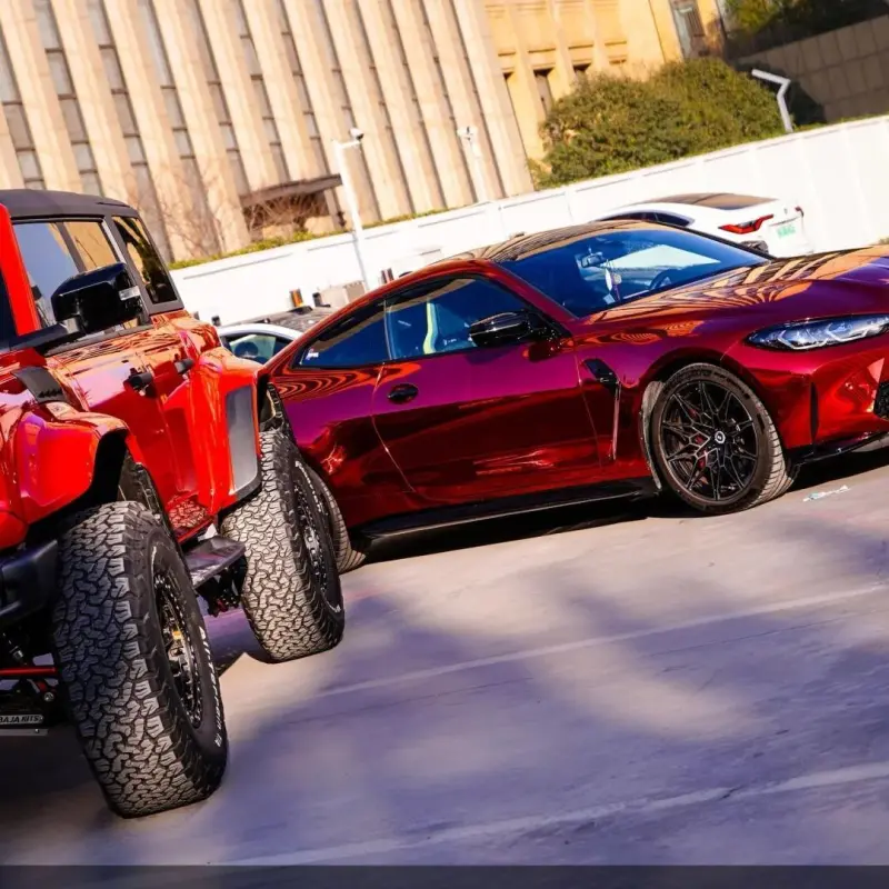 Gloss Mirror Chrome Red  Car Vinyl Wrap PET