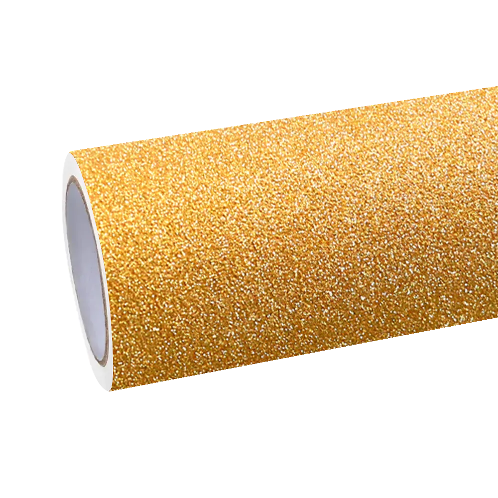 Matte Diamond Glitter Gold Car Vinyl Wrap