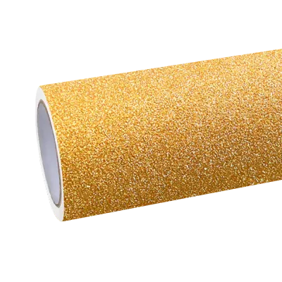 Matte Diamond Glitter Gold Car Vinyl Wrap 01