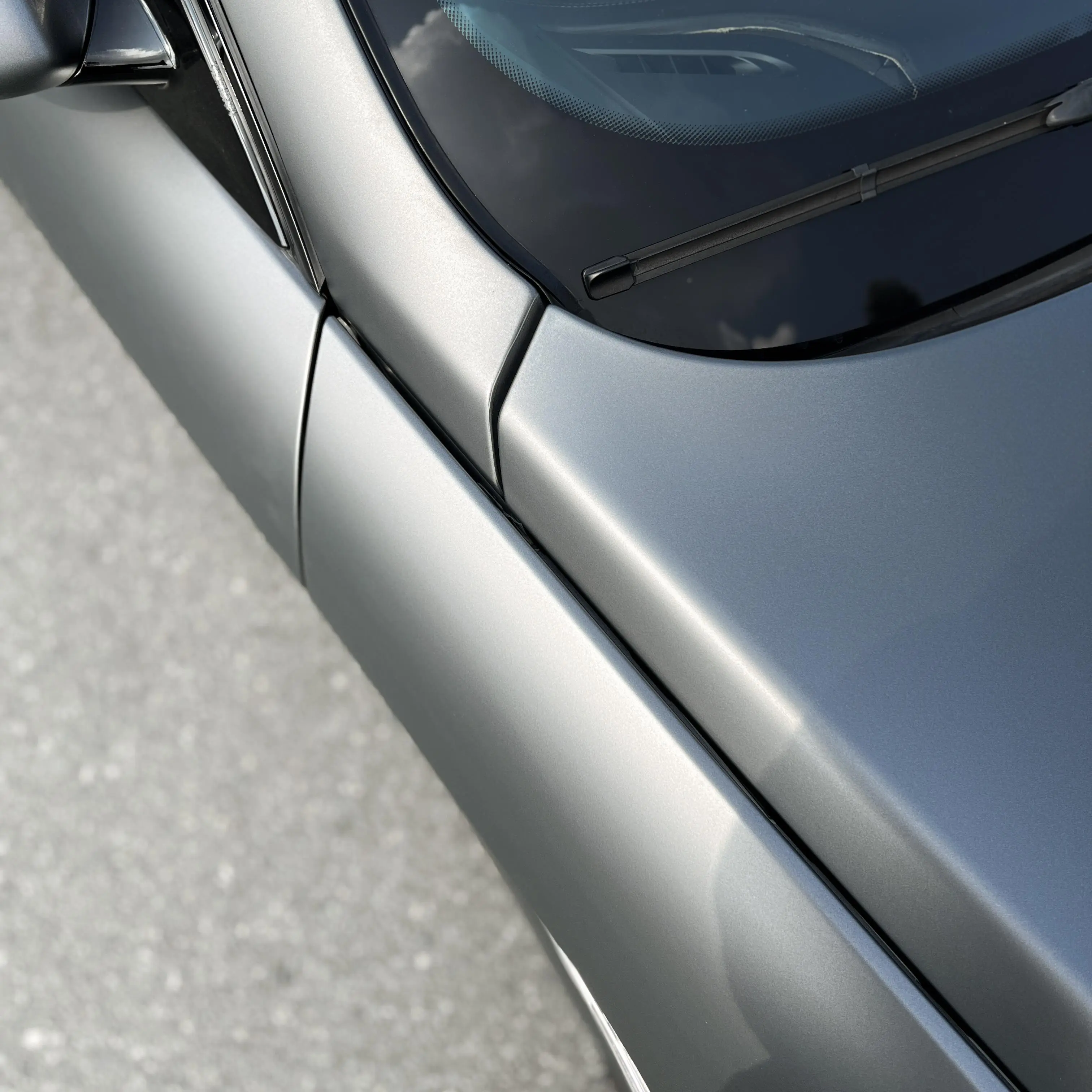 Matte Metallic Dark Grey Car Vinyl Wrap