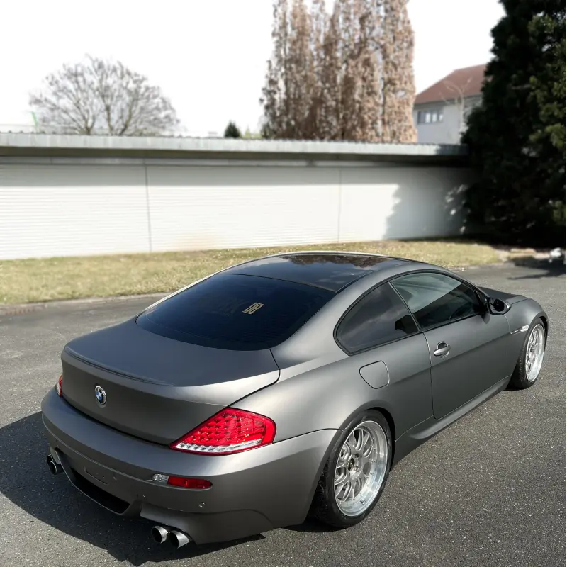 Matte Metallic Dark Grey Car Vinyl Wrap